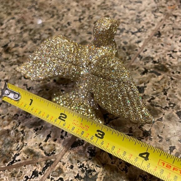 18 Gold Glitter Dove Ornaments With Bells - Picture 11 of 16